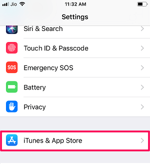 iTunes and App Store option