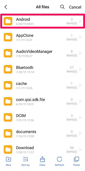 mobile android folder