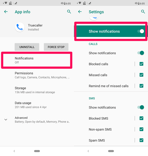 enable Truecaller notifications in Android