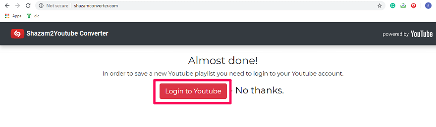 Login in to youtube