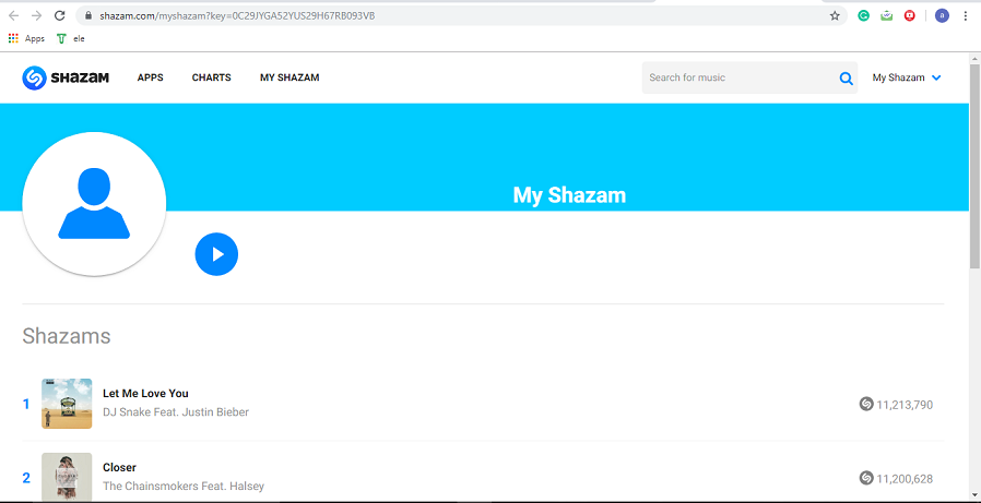 Shazam profile