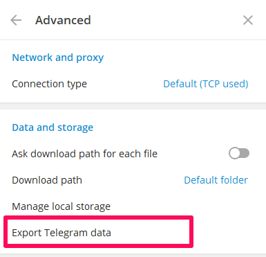 export complete telegram data