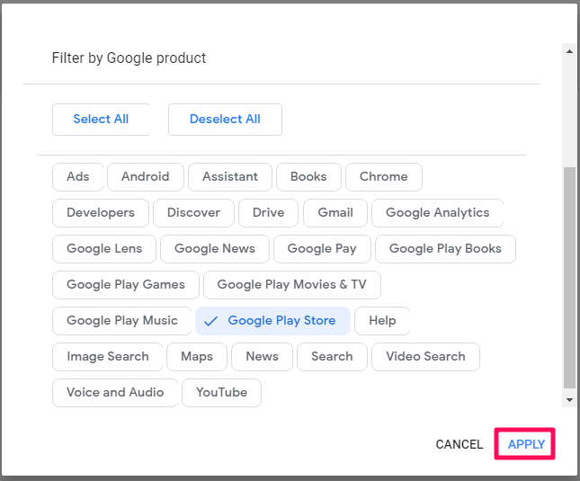 how to clear google play store search