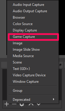 game capture on OBS