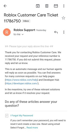 What Is Roblox Support Email