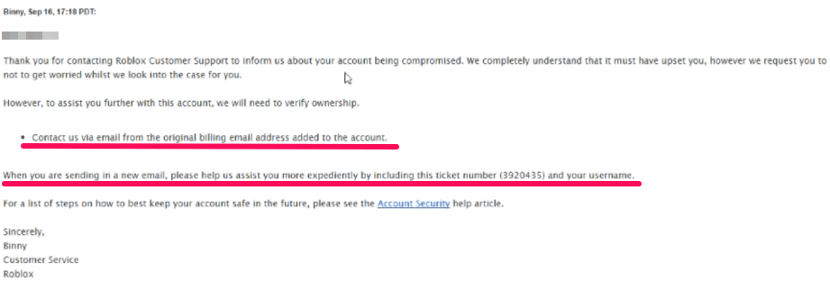 Roblox Help Account Hacked