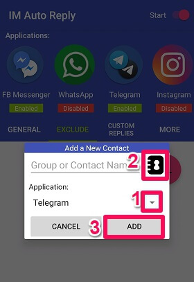 add contacts to stop receiving auto-reply