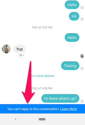 This reply facebook chat conversation cannot to you Reply to