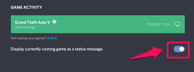 show what you are playing on Discord