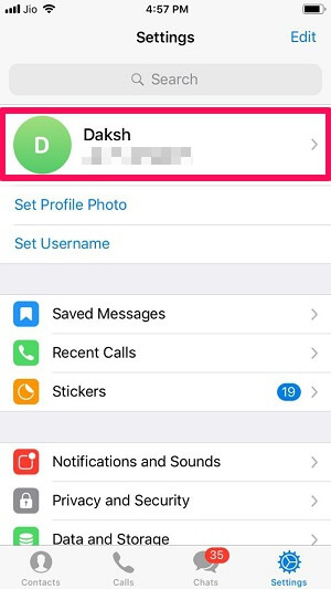 multiple telegram accounts in iPhone