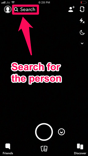 search for person on Snapchat