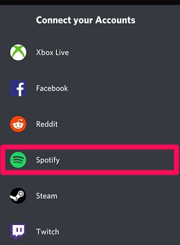 select discord integration in mobile