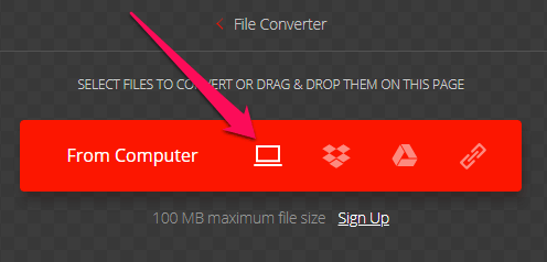 select files to convert in convertio