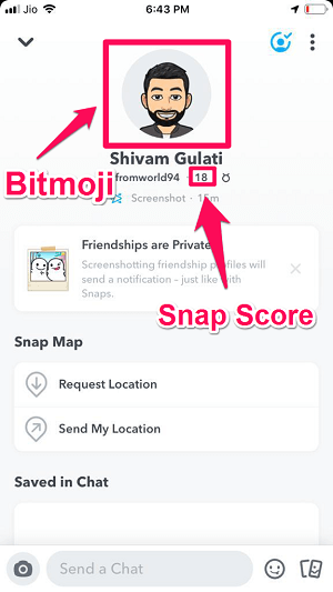 snap score and bitmoji on snapchat