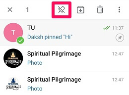 unpin chat in android