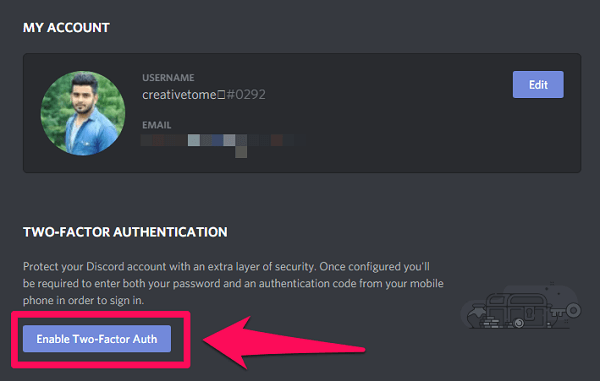 Discord two factor authentication