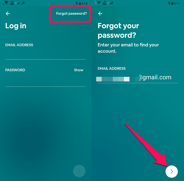 Forgot password app