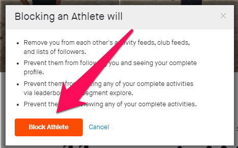 block athlete confirmation
