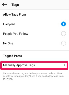 manually approve tags