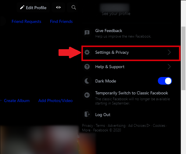 Go to settings and privacy