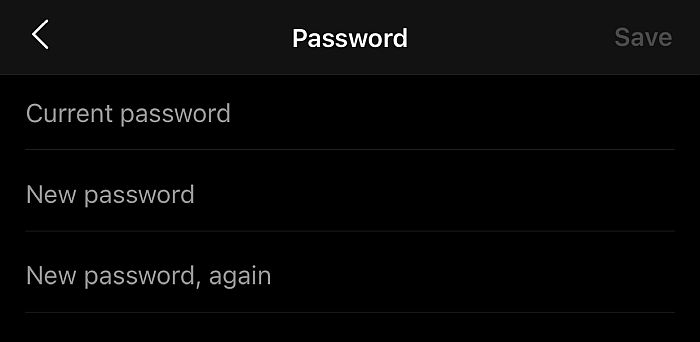 type your current password and then nominate a new one