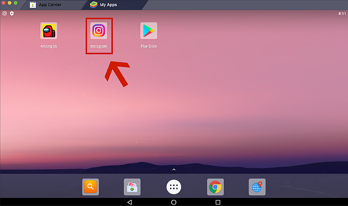 Launch the Instagram app from your Bluestacks home screen