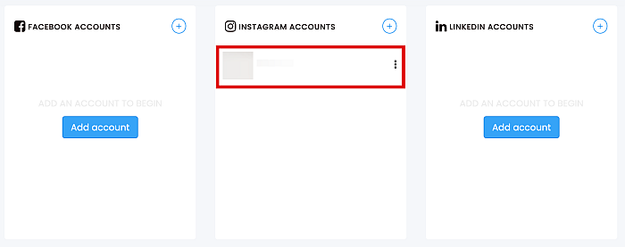 Your account should now show up inside the Instagram section