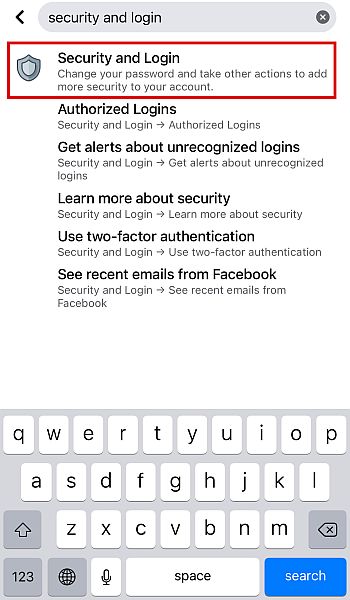 Type Security and Login in the search bar and click it