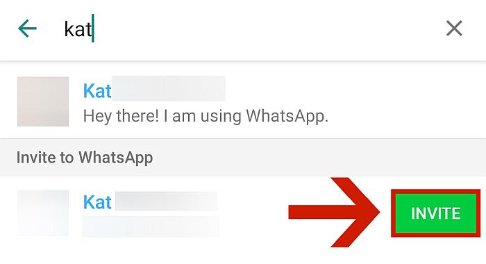 Invite a contact to WhatsApp