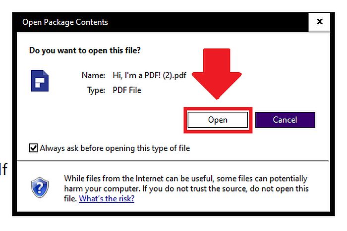 Opening the PDF File inserted in a Word Document