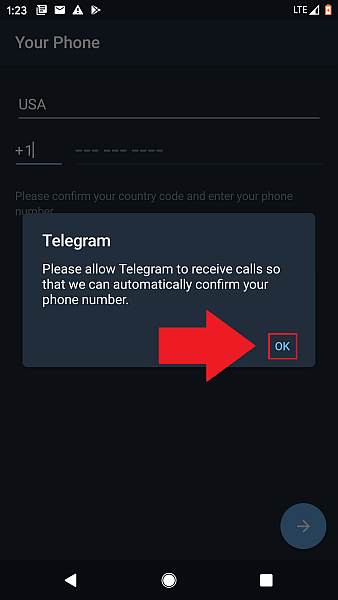 Telegram tap ok