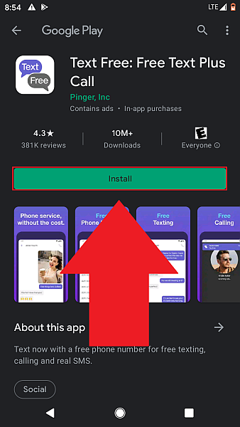 Install the Text Free app