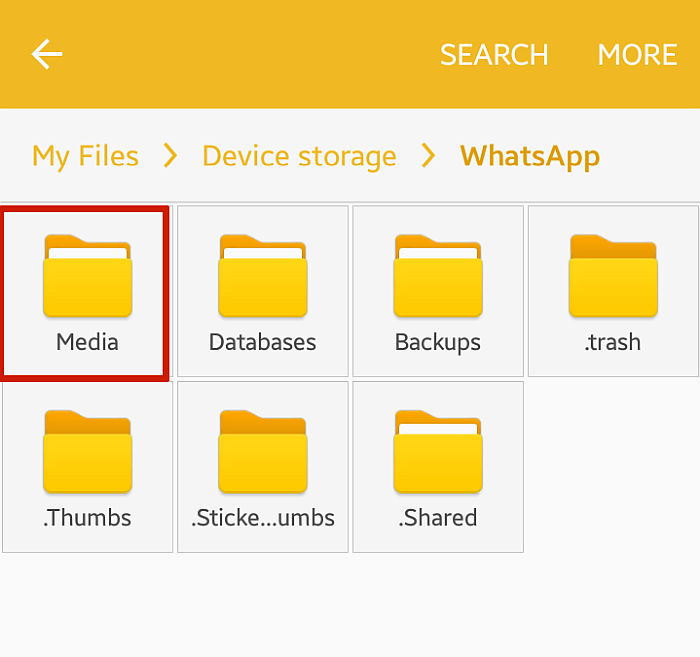 Android WhatsApp Folder Contents