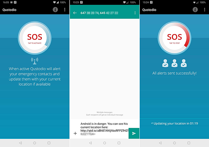Qustodio SOS feature in Mobile