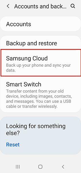 Accessing Samsung Cloud Option on Samsung Phone Settings