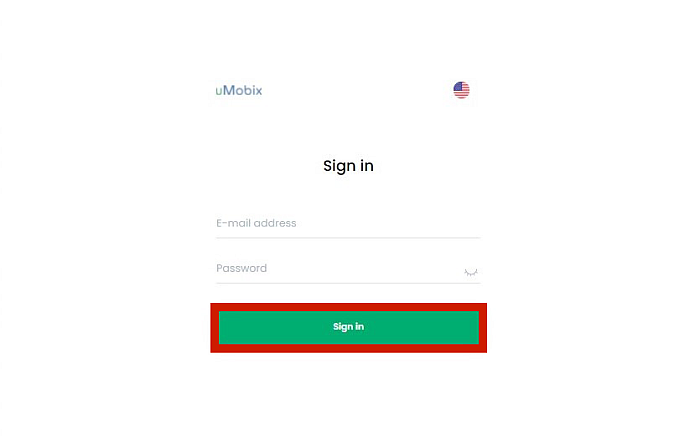 Umobix sign in page