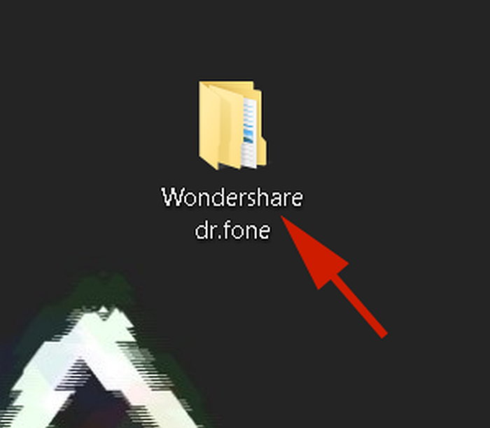 A screen grab of wondershare dr. fone folder in pc