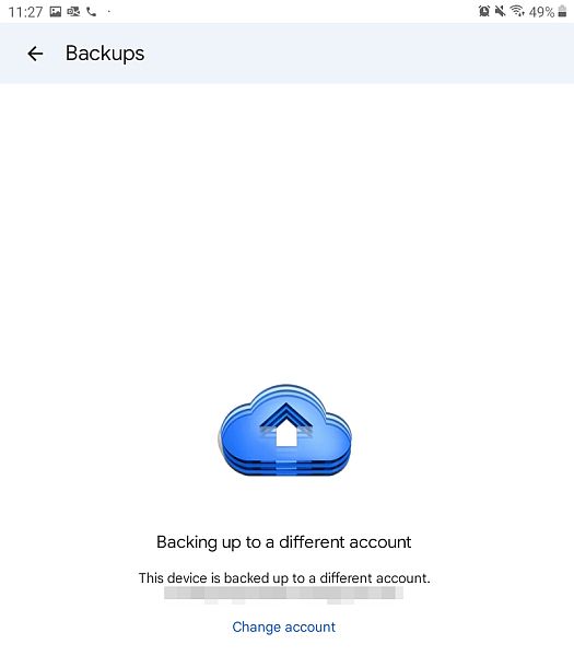 Empty backups folder in google drive for android