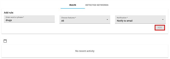 Adding keywords in keyword tracking feature in mspy