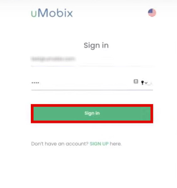 uMobix app sign in page