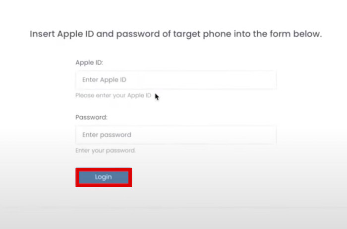 Entering Apple ID credentials page to login in uMobix app