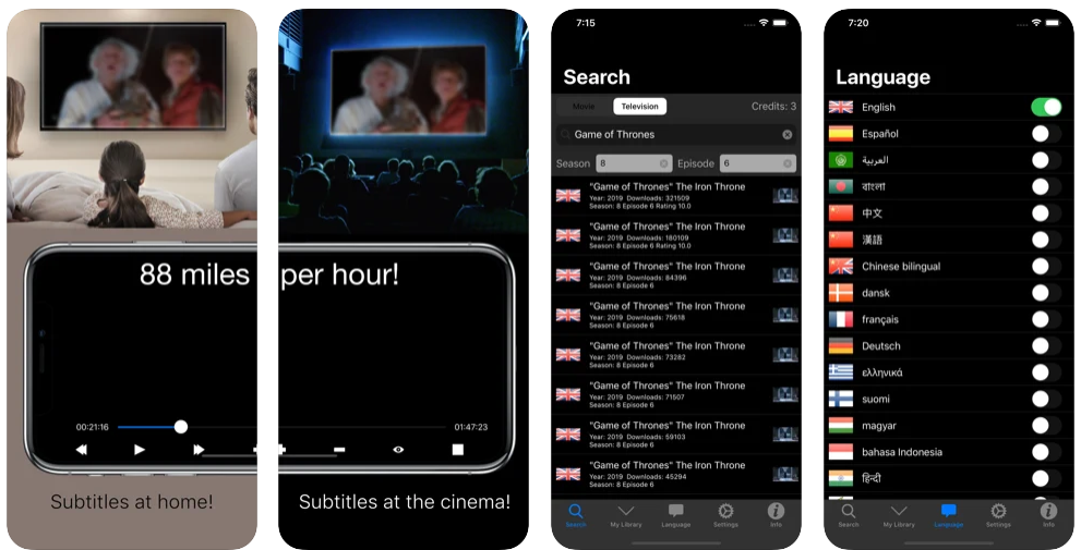 Subtitles Viewer app with search features for your preferred language