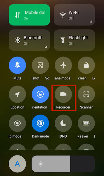 Native recorder icon in an Android device