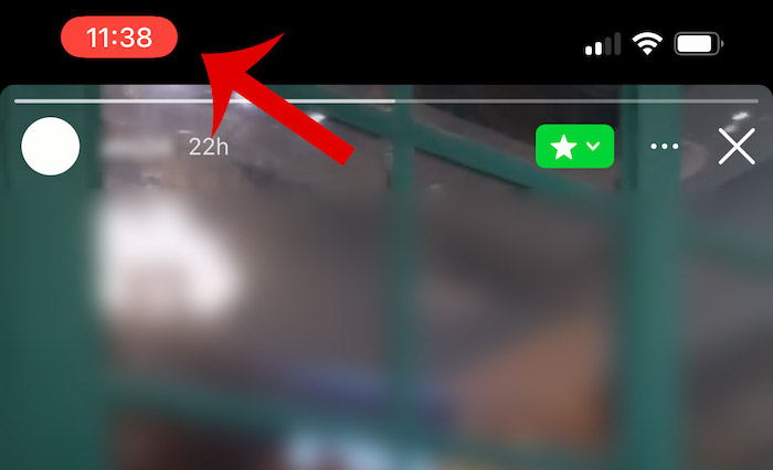 Tap the red button. on the upper left corner to stop recording
