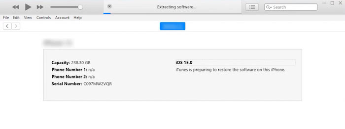 Waiting time progress bar in restore an iOS device