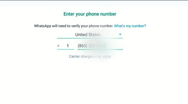 Entering the mobile number to receive OTP