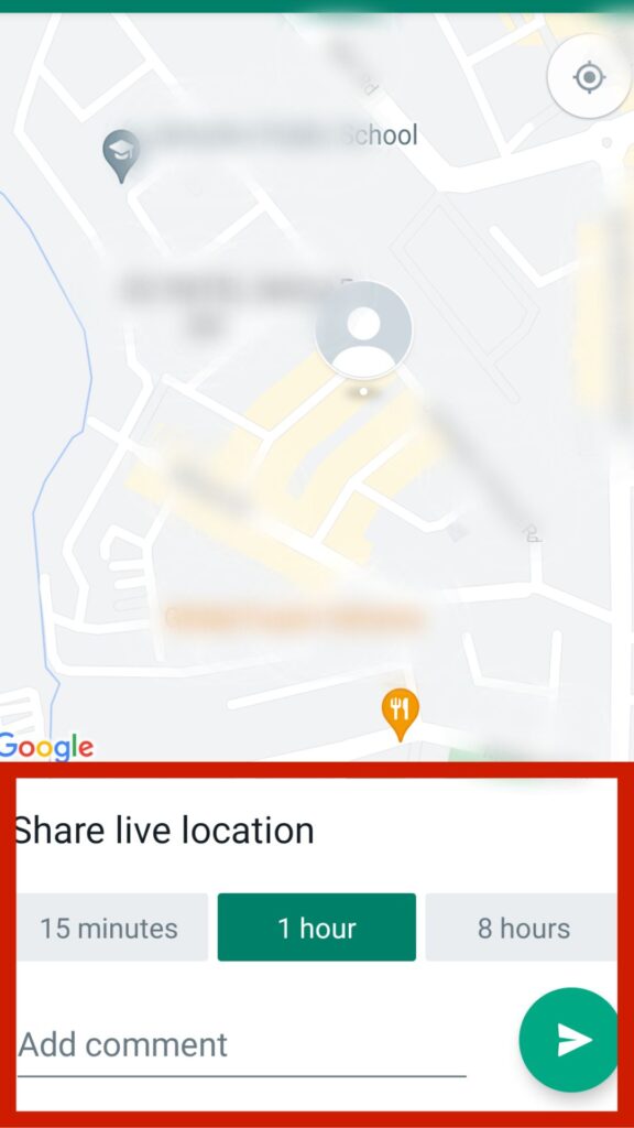 TIme duration of shared live location