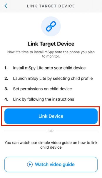 Tapping link device button