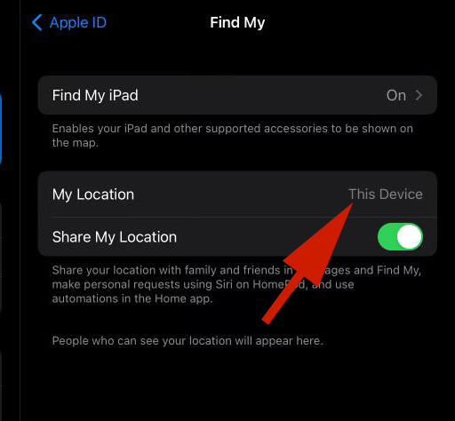 Your device is now using the location of the other device
