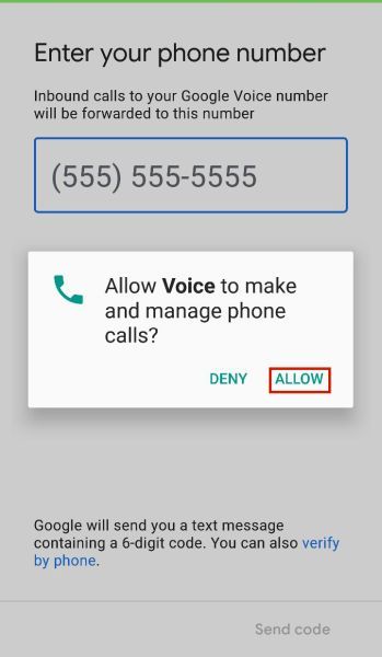 Allow and deny options for Voice to make and manange phone calls